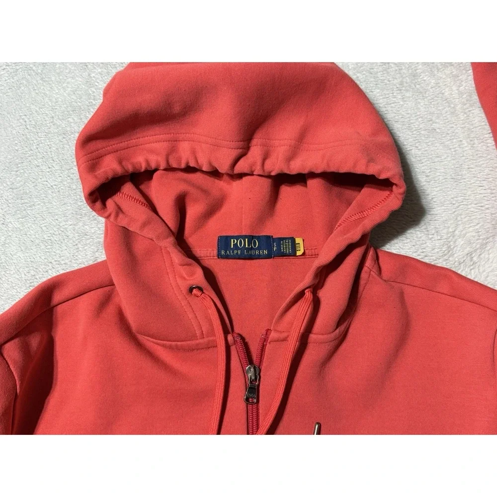 Polo Ralph Lauren Mens Small Sweatshirt Hoodie Red Full Zip